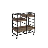 Vorrik Black & Walnut Serving Cart Model 98410 By ACME Furniture